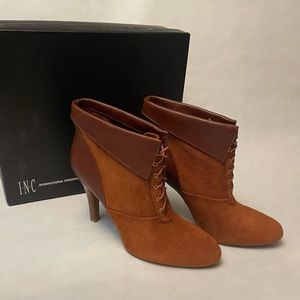 INC International Concepts Tallen Ankle Boot Brown, Size 8M, NWT